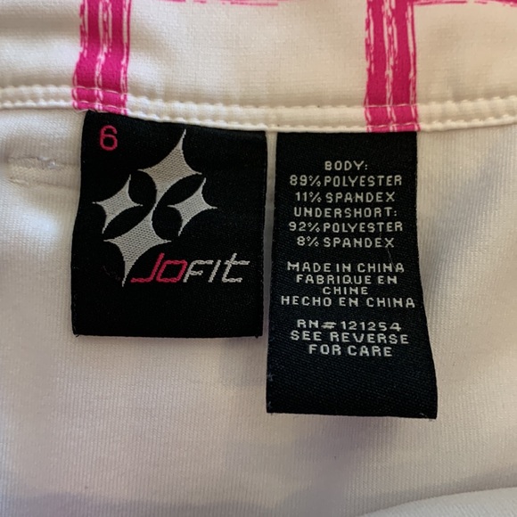 Jofit Athletic Skirt with shorts underneath, White & Pink Skort, 6 - Picture 5 of 12